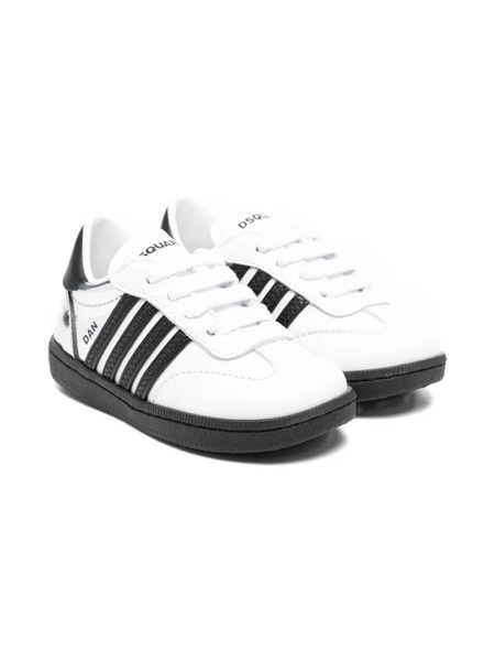  Dsquared2 Kids Leather Stripe Sneakers - White 