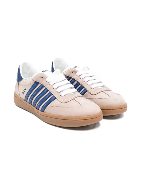  Dsquared2 Kids Leather Striped Sneakers - Neutrals 