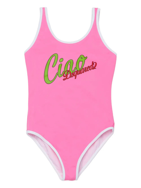  Dsquared2 Kids Lettering-print Swimsuit - Pink 