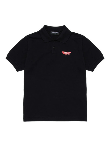  Dsquared2 Kids Logo-appliqué Polo Shirt - Black 