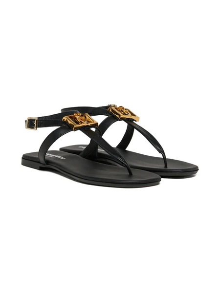  Dsquared2 Kids Logo-appliqué Sandals - Black 