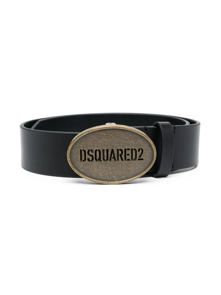  Dsquared2 Kids Logo-buckle Leather Belt - Black 