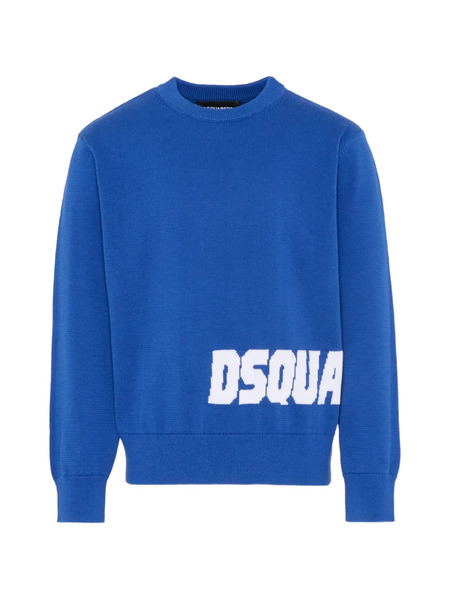  Dsquared2 Kids Logo-detail Long-sleeve Sweater - Blue 