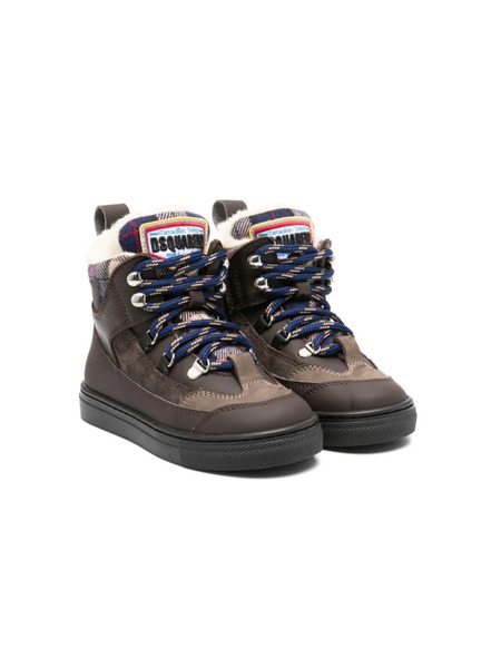  Dsquared2 Kids Logo-embroidered Ankle Boots - Brown 