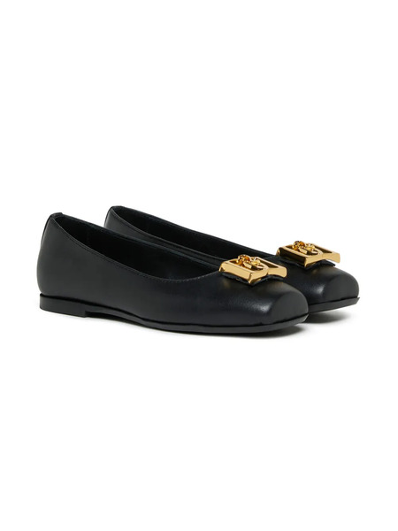  Dsquared2 Kids Logo-leather Ballerina Shoes - Black 