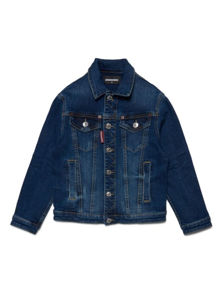  Dsquared2 Kids Logo-patch Denim Jacket - Blue 