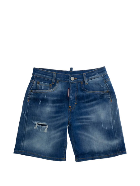  Dsquared2 Kids Logo-patch Denim Shorts - Blue 