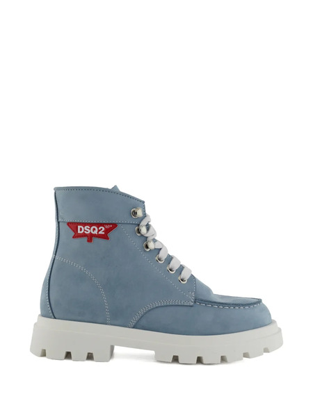  Dsquared2 Kids Logo-patch Lace-up Boots - Blue 