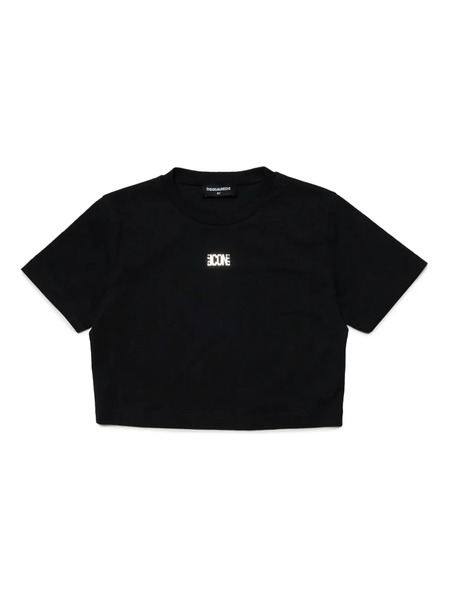  Dsquared2 Kids Logo-plaque Crew-neck T-shirt - Black 