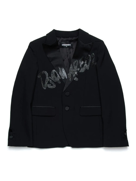  Dsquared2 Kids Logo-print Blazer - Black 