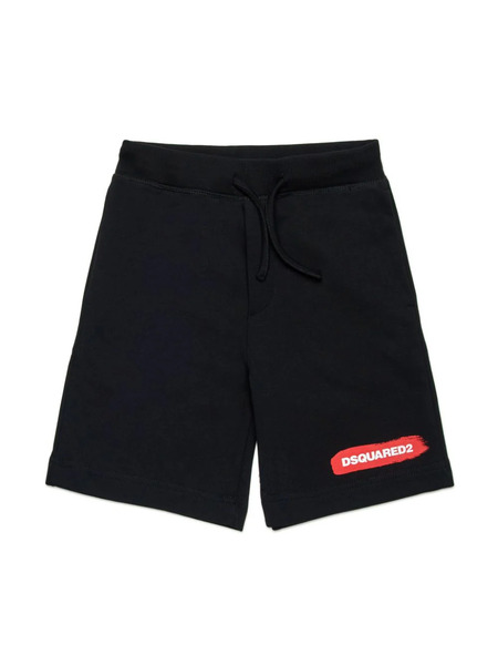  Dsquared2 Kids Logo-print Cotton Shorts - Black 