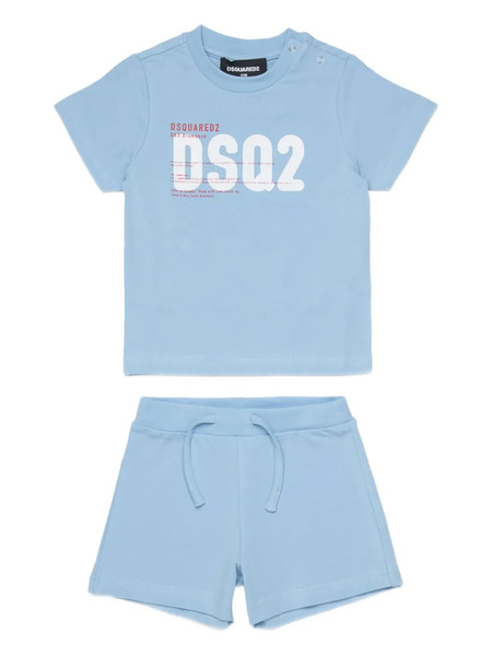  Dsquared2 Kids Logo-print Cotton Shorts Set - Blue 