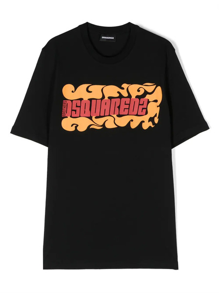 Dsquared2 Kids Logo-print Cotton T-shirt - Black 