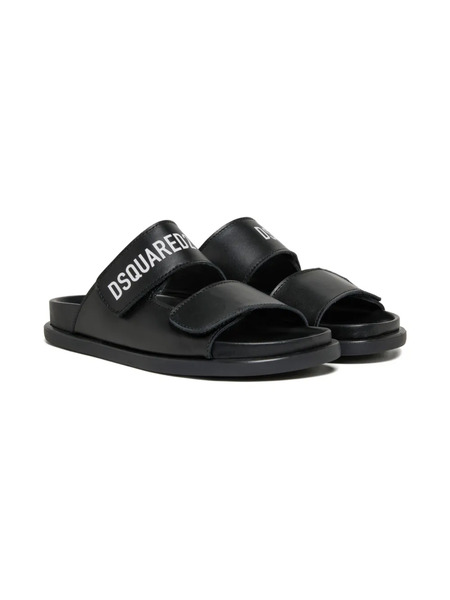  Dsquared2 Kids Logo-print Sandals - Black 