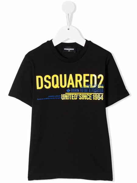  Dsquared2 Kids Logo-print Short-sleeved T-shirt - Black 