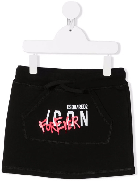  Dsquared2 Kids Logo Print Skirt - Black 