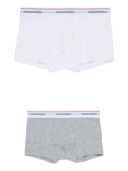 Dsquared2 Kids Logo-waistband Boxers (pack Of Two) - Grey 