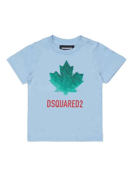  Dsquared2 Kids Maple Leaf-detail Logo-print T-shirt - Blue 