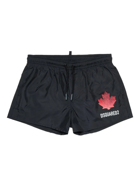  Dsquared2 Kids Maple Leaf-detail Swim Shorts - Black 