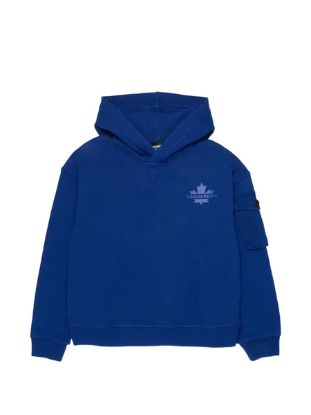  Dsquared2 Kids Maple Leaf Hooded Sweatshirt - Blue 
