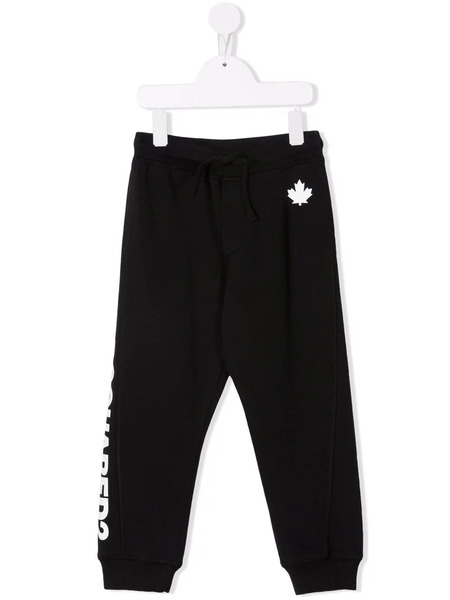  Dsquared2 Kids Maple-leaf Jersey Track Pants - Black 