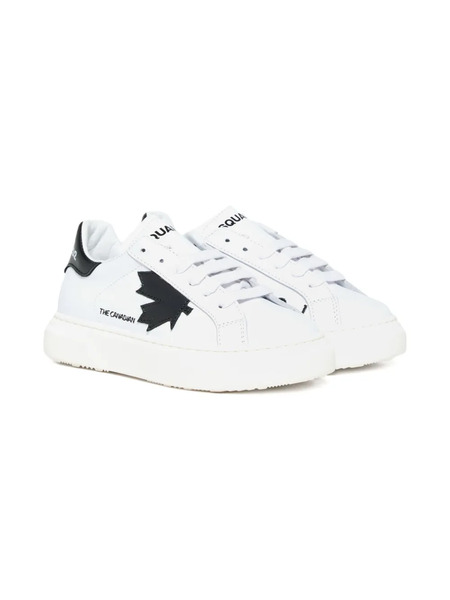  Dsquared2 Kids Maple-leaf Leather Trainers - White 
