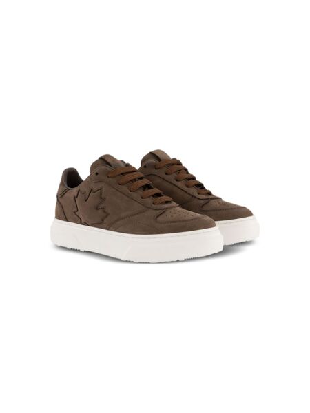  Dsquared2 Kids Maple Leaf Suede Sneakers - Brown 