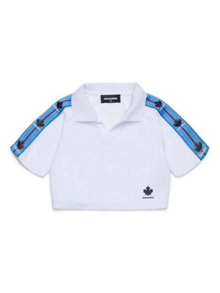  Dsquared2 Kids Maple-motif Polo Shirt - White 
