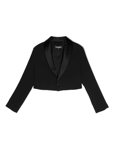  Dsquared2 Kids Satin-lapels Cropped Blazer - Black 