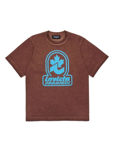  Dsquared2 Kids Slogan-print T-shirt - Brown 