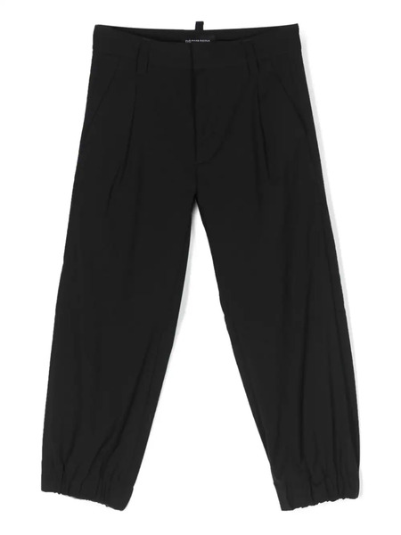  Dsquared2 Kids Tapered Virgin-wool Trousers - Black 
