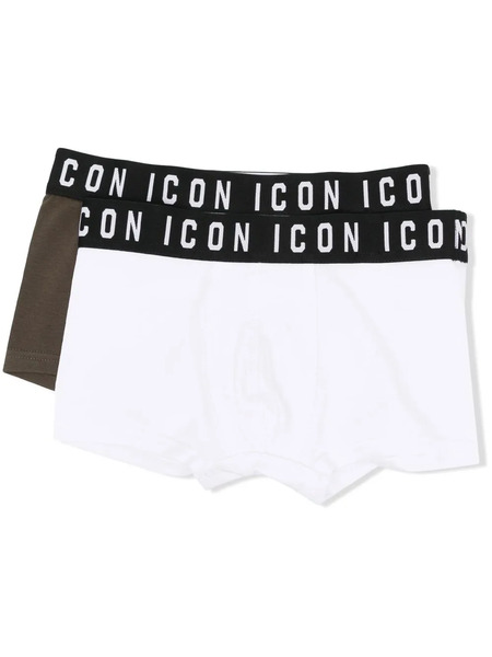  Dsquared2 Kids Two-pack Icon Boxer Briefs - White 