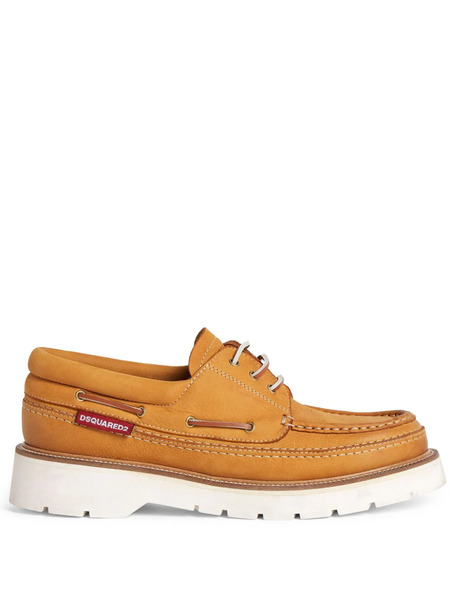  Dsquared2 Lace-up Leather Boat Shoes - Neutrals 