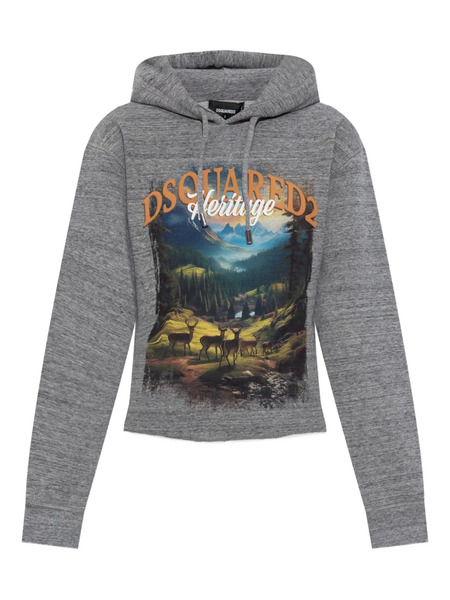  Dsquared2 Landscape-print Hoodie - Grey 