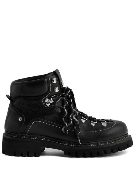  Dsquared2 Leather Hiking Boots - Black 