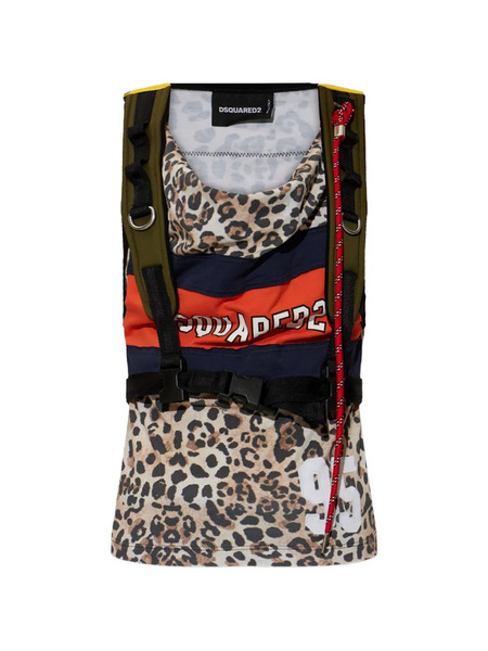  Dsquared2 Leopard-print Harness Top - Neutrals 
