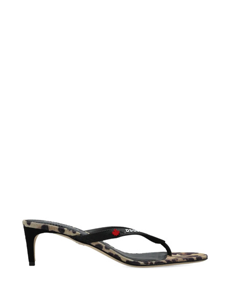  Dsquared2 Leopard-print Heeled Sandals - Brown 