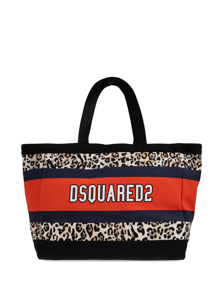  Dsquared2 Leopard-print Striped Tote Bag - Black 