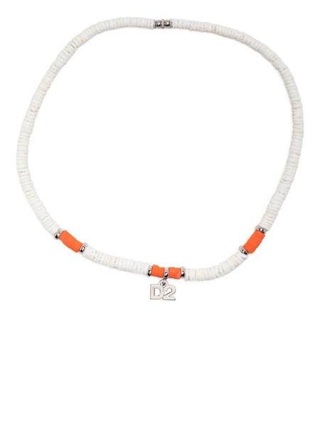  Dsquared2 Logo-charm Beaded Necklace - White 