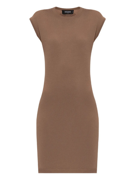  Dsquared2 Logo-embroidered Bodycon Dress - Brown 