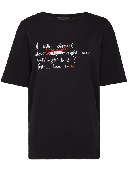  Dsquared2 Logo-embroidered T-shirt - Black 