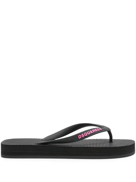  Dsquared2 Logo Flip Flops - Black 