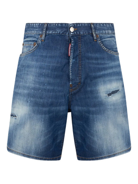  Dsquared2 Logo-patch Denim Shorts - Blue 