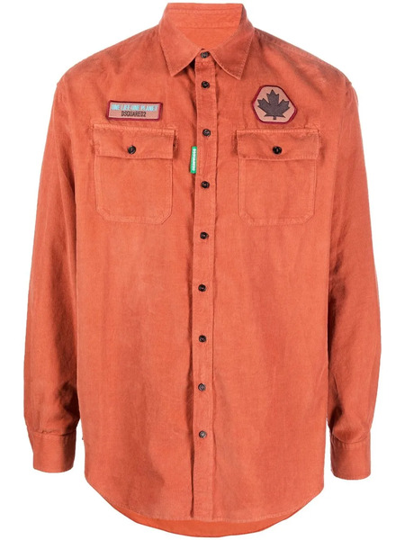  Dsquared2 Logo-patch Long-sleeve Shirt - Orange 