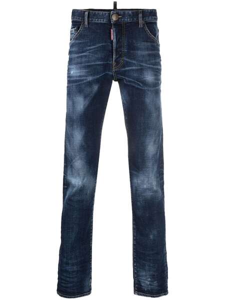  Dsquared2 Logo-patch Straight-leg Jeans - Blue 