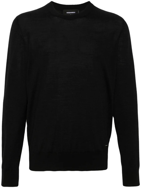  Dsquared2 Logo-plaque Fine-knit Jumper - Black 