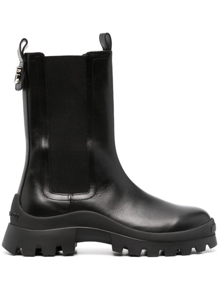  Dsquared2 Logo-plaque Leather Ankle Boots - Black 