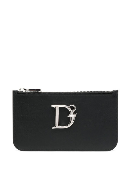  Dsquared2 Logo-plaque Leather Purse - Black 
