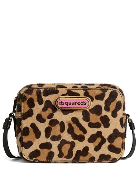  Dsquared2 Logo-plaque Leopard-print Cross Body Bag - Neutrals 