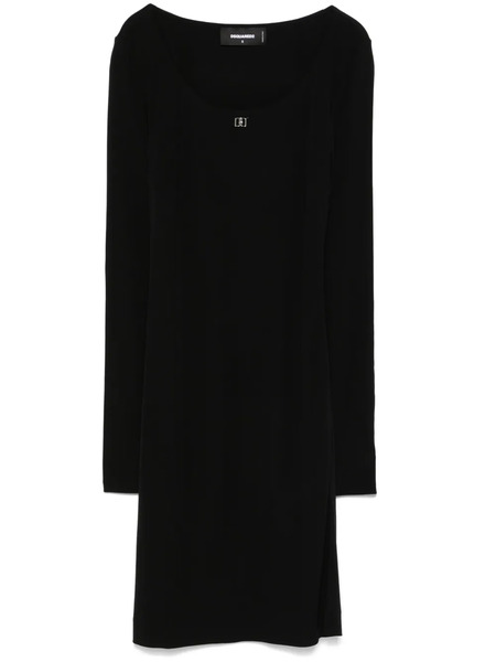  Dsquared2 Logo-plaque Midi Dress - Black 